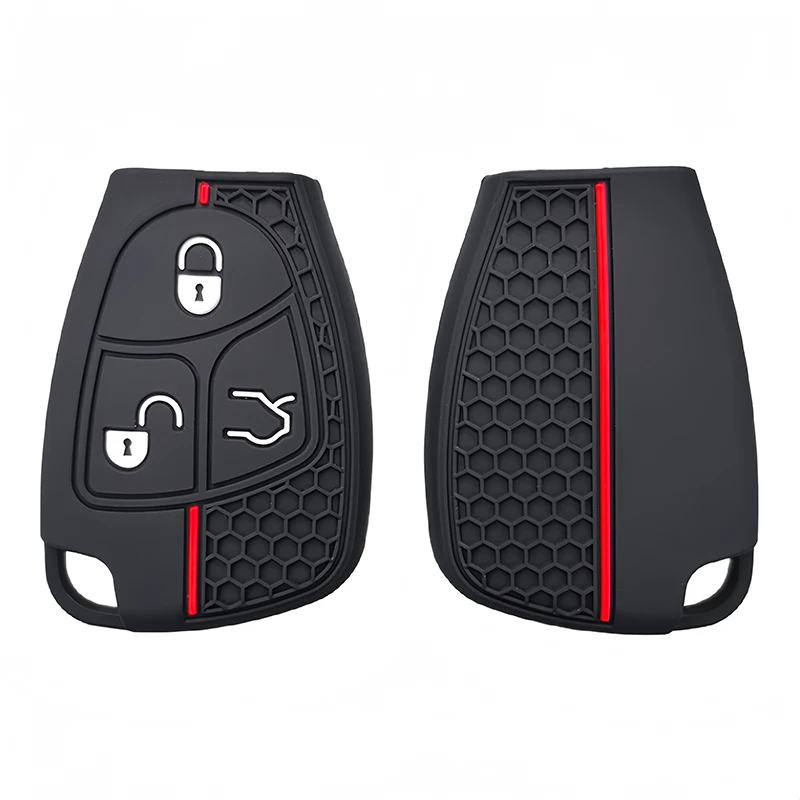 Funda de silicona para Mercedes Benz B C E ML S CLK CL 3 botones piel de goma funda para mando a distancia