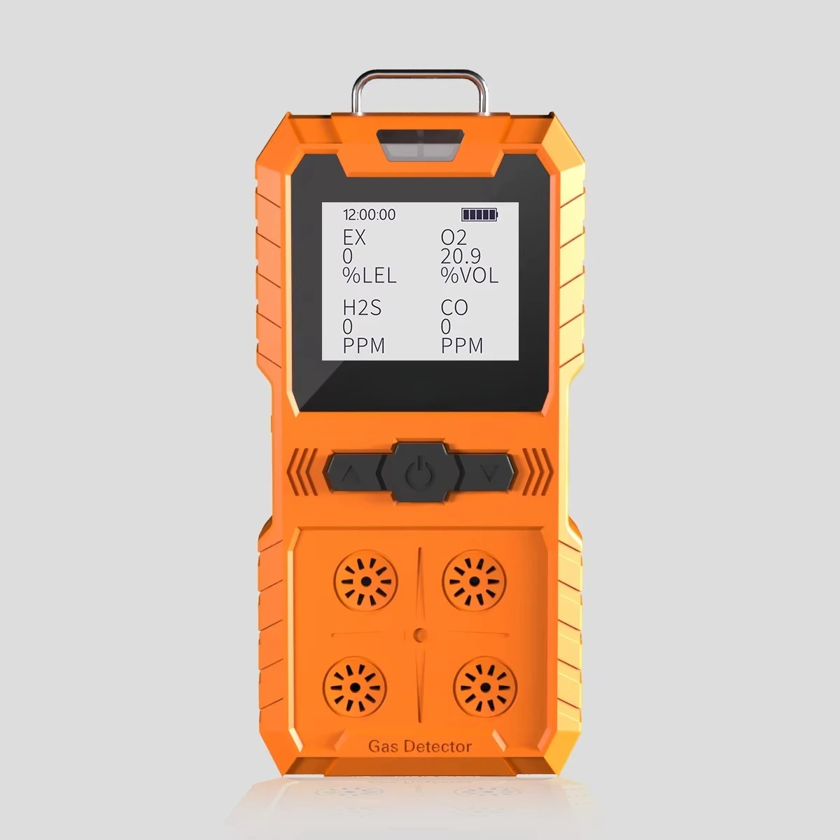 4 Gas Detector, Portable 4 Gas Monitor Multi Gas Detector H2S,O2,CO and EX Rechargeable LCD Display H2s Monitor