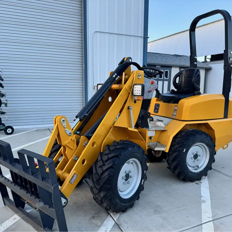 ミニローダー 1000kg 無料配送 ディーゼルローダー 4×4ホイール フロントローダー 全地形対応スキッドステアローダー 小型ローダー 4輪