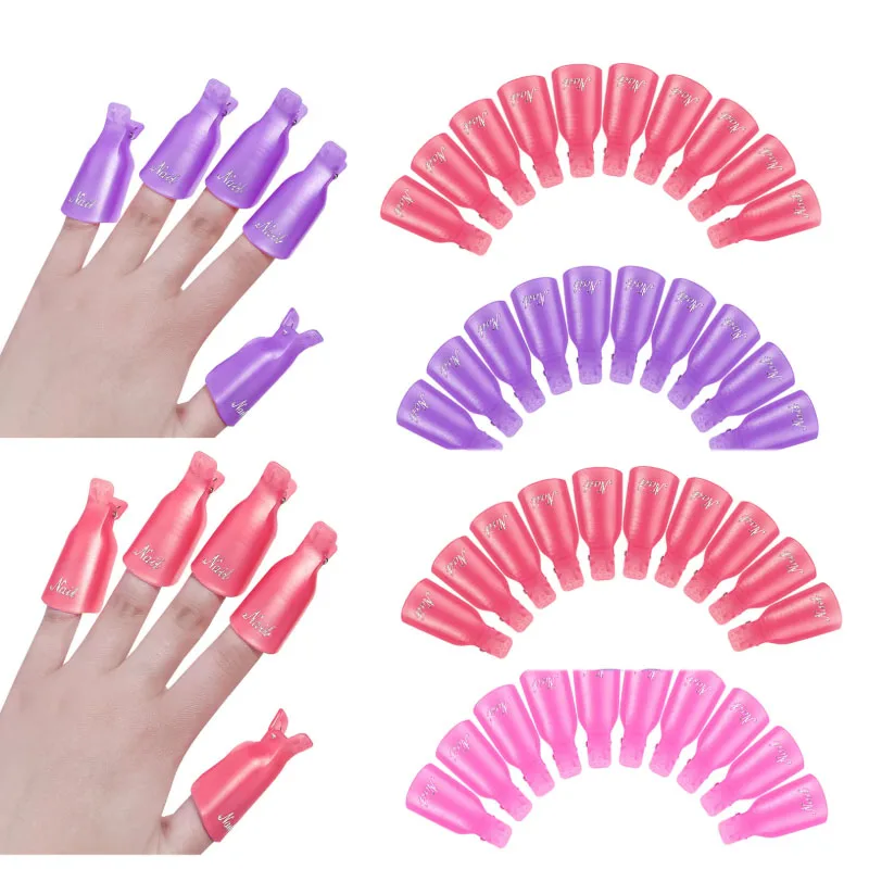 10-40Pcs Colored Acrylic Nail Art Soak-Off Clips For Nail Cleaning, Uv Gel Nail Polish Soak-Off Wrapping Tools For Fingers