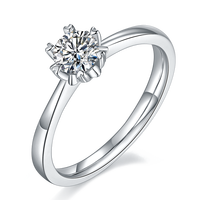 D Color 0.5CT Round Brilliant Cut Moissanite Classic Ring For Women Wedding Fine Jewelry Gifts With GRA Passed Diamond Tester