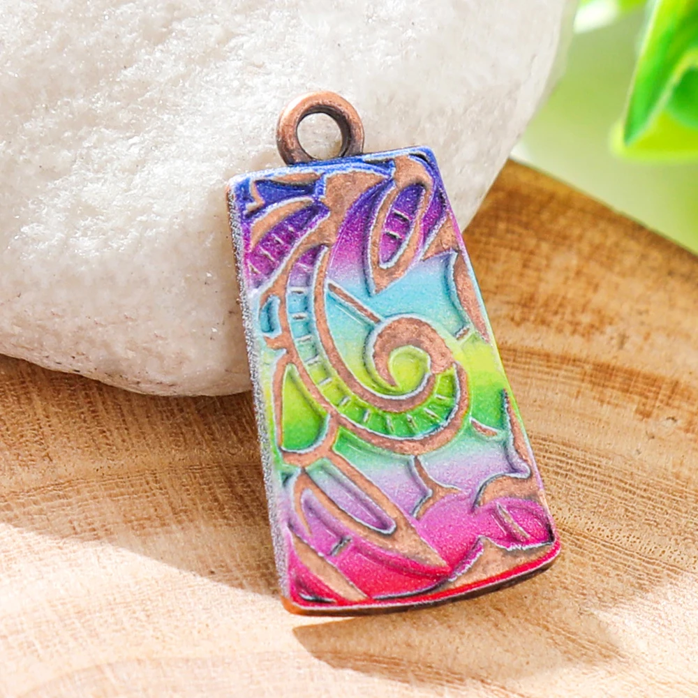 New Ethnic-Style Colorful Enamel Pendants — DIY Crafting Materials & Jewelry Accessories (Earrings, Necklaces, Charms)
