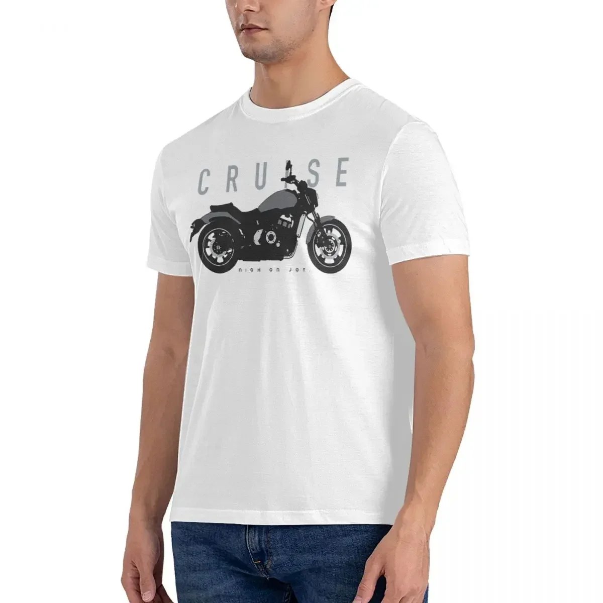 Cruise Kawasaki Men T Shirt Moto Casual Tee Shirt Short Sleeve Crew Neck T-Shirt 100% Cotton Classic Clothes