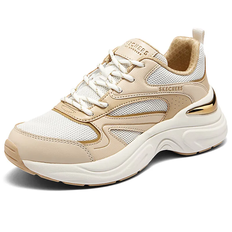 

Skecher women's shoes new thick soles increase shock absorption wear resistance non-slip light sports running shoes 177565-WNT