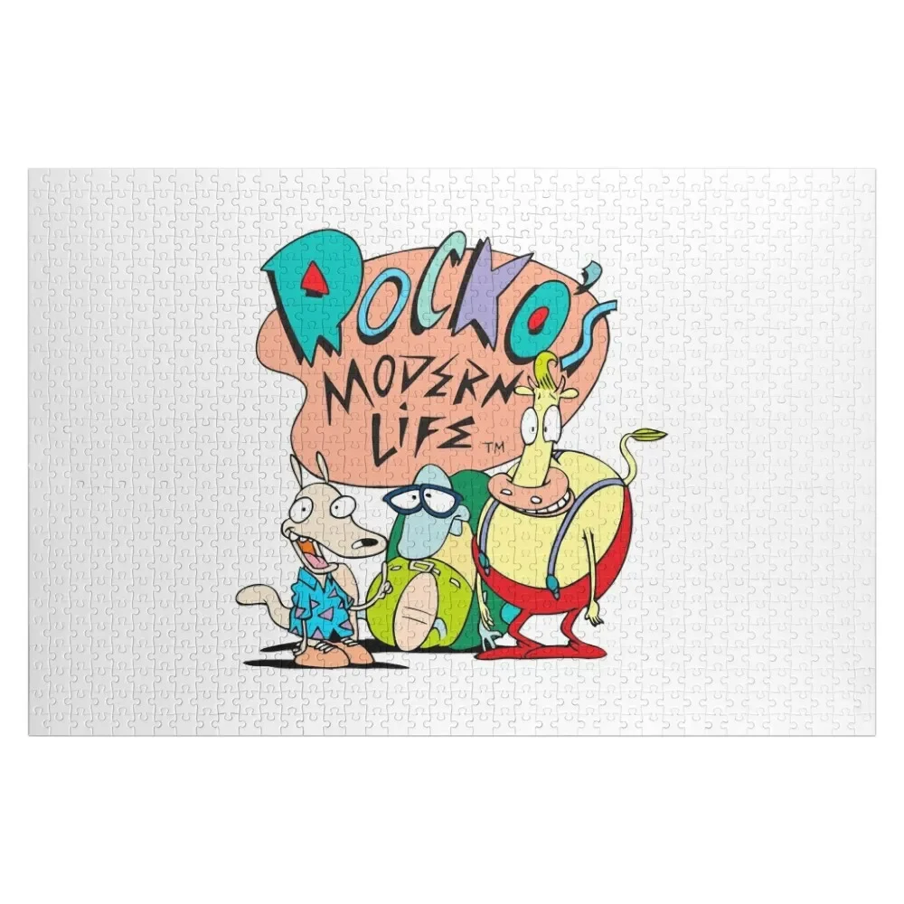 Rocko_s Modern Life Original Logo Trio Jigsaw Puzzle Iq Custom Gift Custom Jigsaw Personalized Photo Gift Puzzle