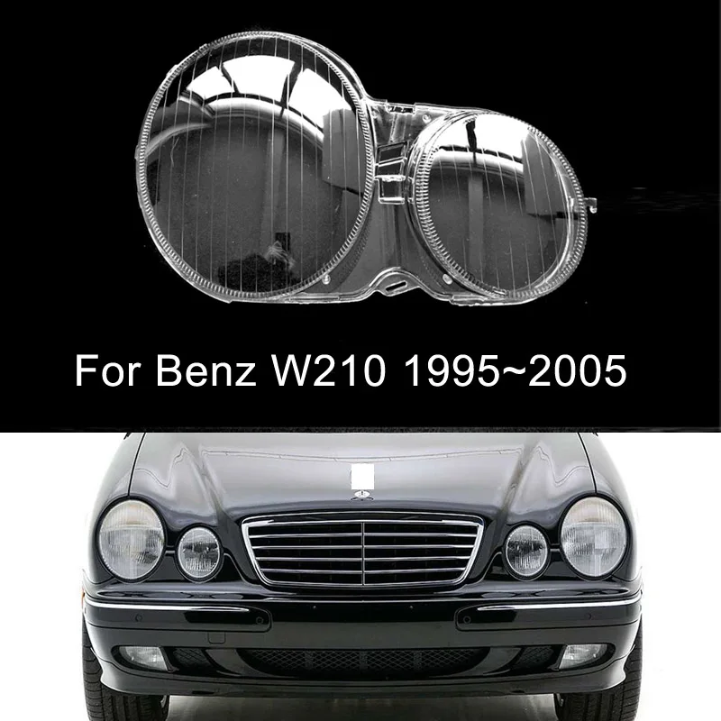 For Benz W210 E200 E240 E320 E430 2001 2002 2003 Car Headlight Cover Transparent Lampshade Headlamp Shell Lamp Shade Glass Lens