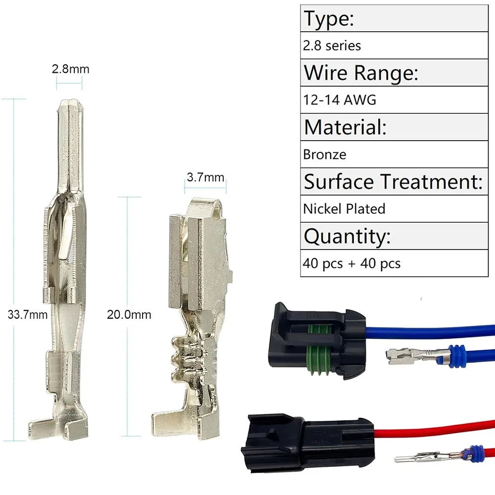 440-teiliges Auto-Steckverbinder-Set 1,5/1,8/2,5/2,8mm Pin-Anschlussklemmen Kabelverbinder-Pin-Kit 22-12 Stecker Crimpanschluss-Pins – Detail 7