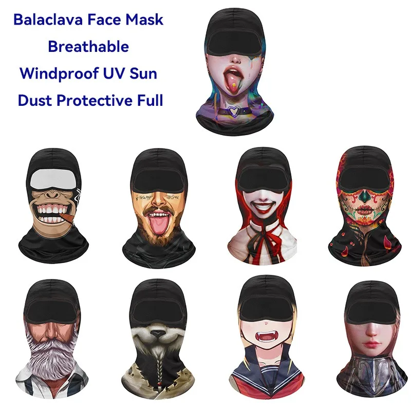 Motorcycle Face Mask Outdoor Cool Sunscreen Balaclava Lycra Moto Biker Wind Cap Mask Stopper Windproof Bicycle Cycling Headgear