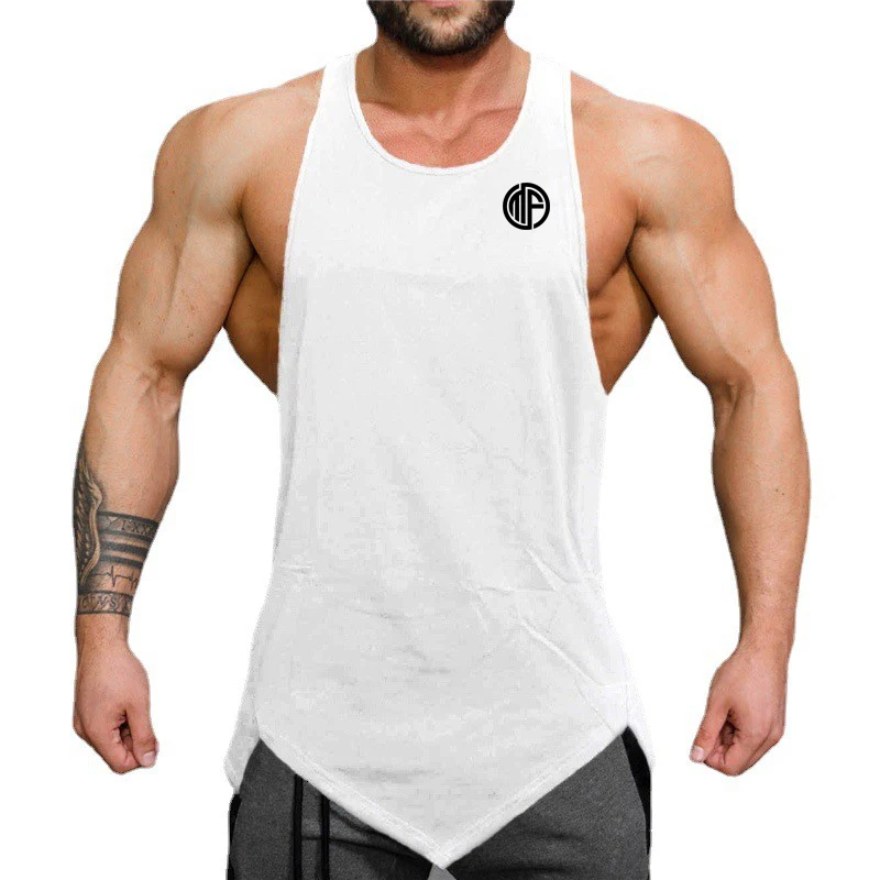 

Men Fitness Muscle Shirt Training Singlet Fashion Cotton Sleeveless Print Tank Tops Gym Bodybuilding Workout Running Sport Vests