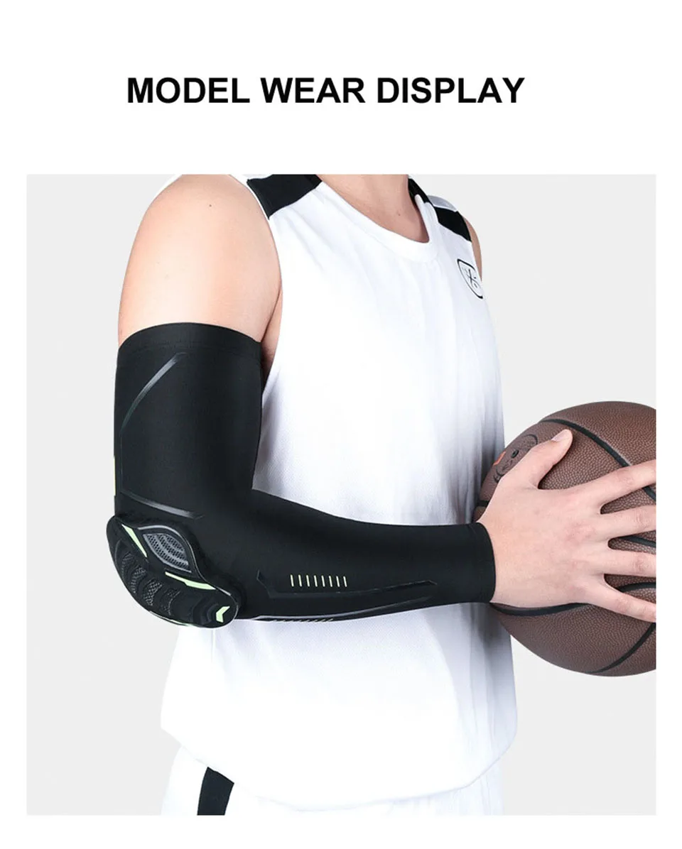 GTUBIKE 1 Stück elastische Basketball-Ellbogen- und Armprotektoren, stoßdämpfende Waben-Ellbogenschützer für Lauf- und Radsport – Detail 12