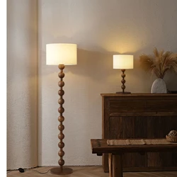 Vintage Floor Lamp Art Led Fabric Wood Vertical Light for Living Room Bedroom Bedside Sofa Light Hotel Japanese Room Decor Lamp