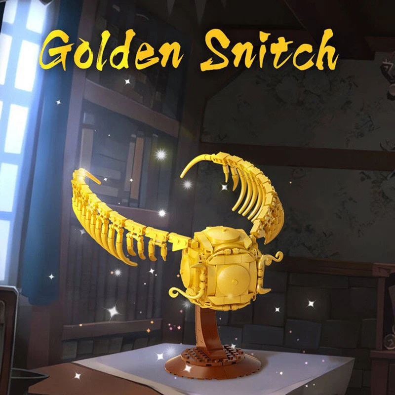 Cretive 371PCS Magic School Ball Games Match Golden Snitch Building Blocks Magic Fly Ball Model Toys Gift For Kids Adult
