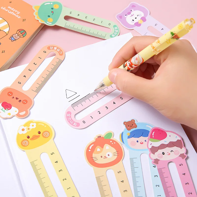 Kawaii Cartoon Animal Bookmarks Creative Dual-Purpose Bookmark Rulers Reading Accessories Student Stationery School Supplies