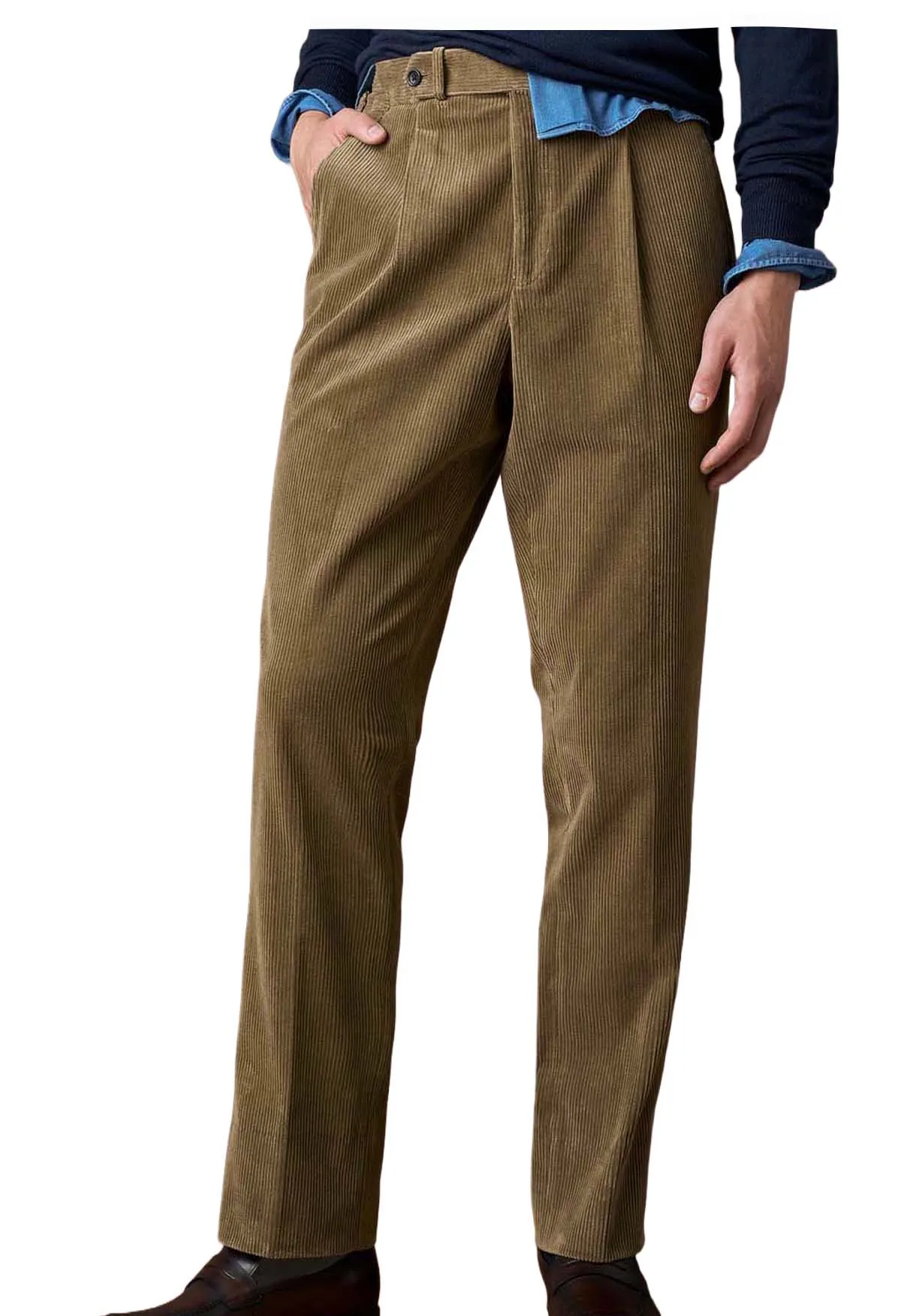 عالية الجودة الشتاء الرجال دعوى بانت سروال قصير عادية عالية الخصر مزدوجة مطوي السراويل الرجال مستقيم فضفاض الخريف الأعمال بنطلون