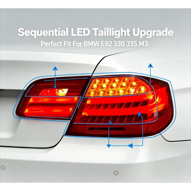 Moggic Modified LED Sequential Taillight Assembly For 3 Series E92 330 335 M3 Dynamic Flow Turn Signal Tail Lamp Upgrade
