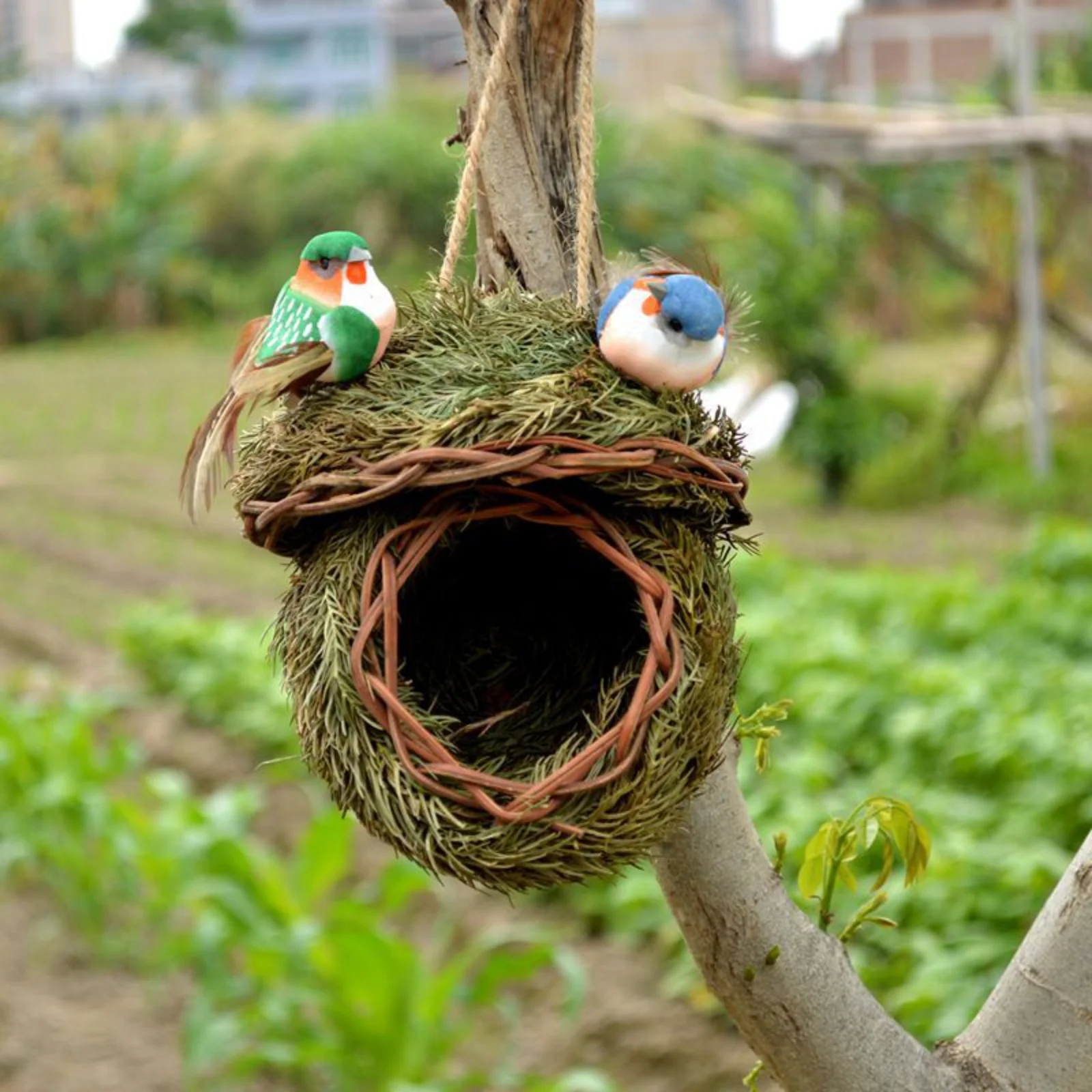 17 stili nido di uccelli gabbia per uova naturale casa per uccelli decorazione esterna tessuta appesa piccola casa nido animale camera da letto per