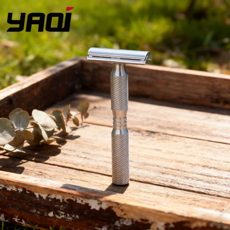 YAQI Ghost  Multiple Thread PatternTitanium Light Weight Safety Razor - Lightweight Multi-Thread Precision Shaving Tool for Men