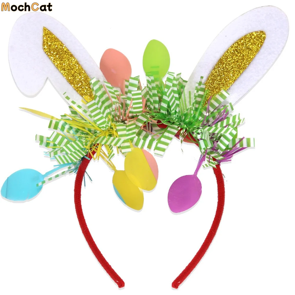 

Colorful Easter Rabbit Ears Headbands Wear-resistant Sequin Bunny Ears Hair Hoop Non-slip Exquisite Happy Easter Headdress