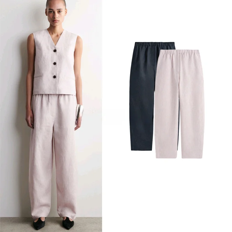 

Весенне-летняя новинка: женские брюки в повседневном стиле с эластичным поясом, свободного кроя, прямые, для офиса и на каждый день