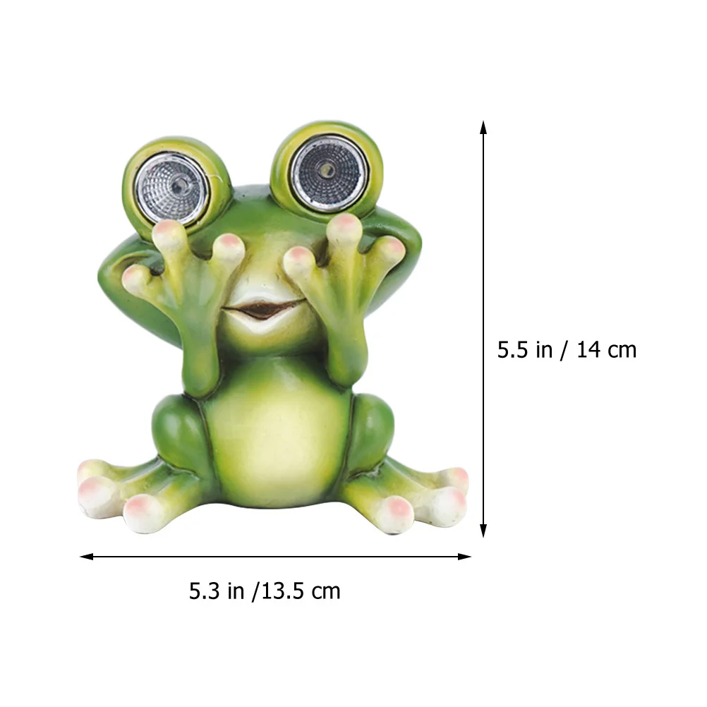 

Solar Frog Night Light Resin Statue Durable Practical Long Lasting Adorable Unique Home Decoration Cozy Effect Easy Install