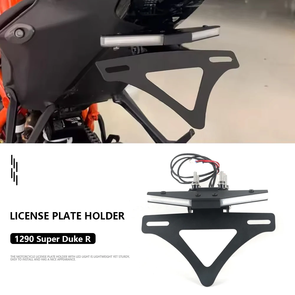 

For 1290 Super Duke R 2020-2025 License Plate Lights 1290 Superduke R Motorcycle Accessories License Plate Holder Frame Bracket
