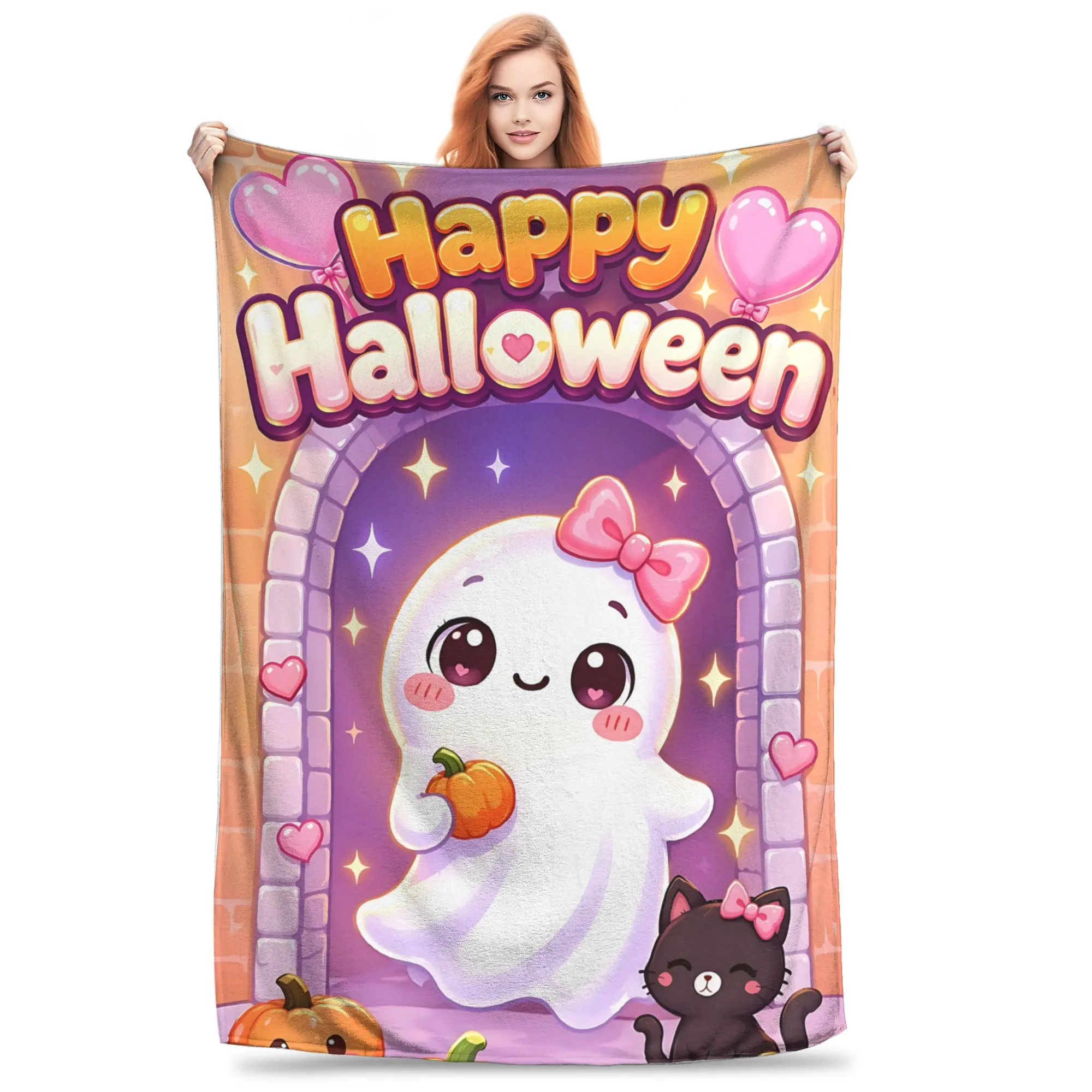1PC Home Thankful Grateful Blessed  Blanket Throw Super Cosy Plush Living Room Sofa Gift for Christmas Happy New Year