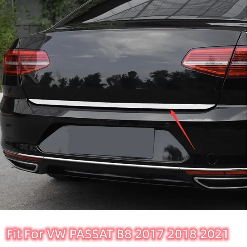 Vw パサート B8 2017 2018 2021 リアトランクブーツテールゲートドアテールゲートカバートリムモールディング蓋ベゼルガーニッシュストリップスタイリング