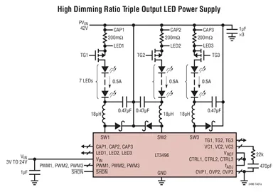 LT3496EUFD LT3496IUFD LT3496HUFD LT3496 - Triple Output LED Driver