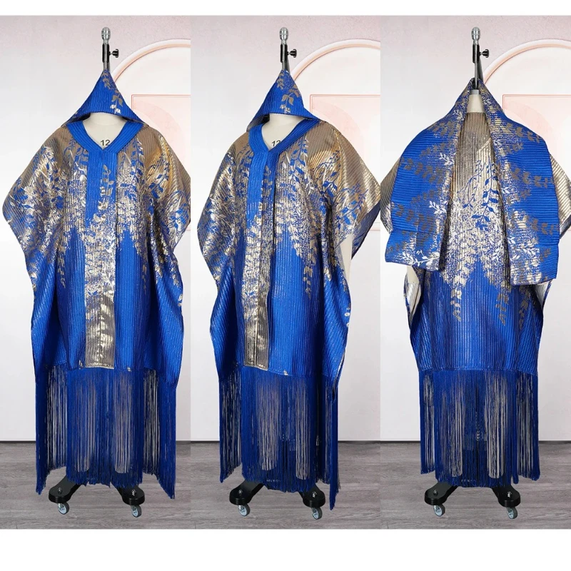 

African Kaftan Dress with Floral Patterns Fringe Design For Wedding Party Cultural Festivals and Special Occasions Plus Size