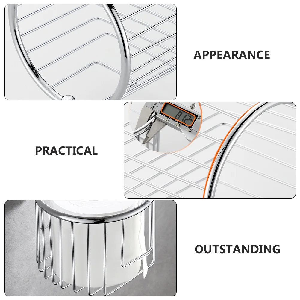 

Paper Towel Holder Wall-Mounted Silver Tissue Rack For Bathroom Kitchen Roll Paper Organizer Tissue Storage Rack Non-Perforated