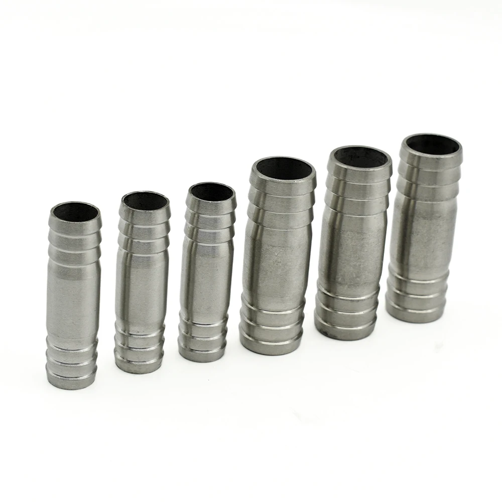 6mm 8mm 10mm 12mm 13mm 14mm 15mm 16mm -41mm Hose Barb Straight Two Way 304 Stainless Steel Pipe Fitting Connector Home Garden