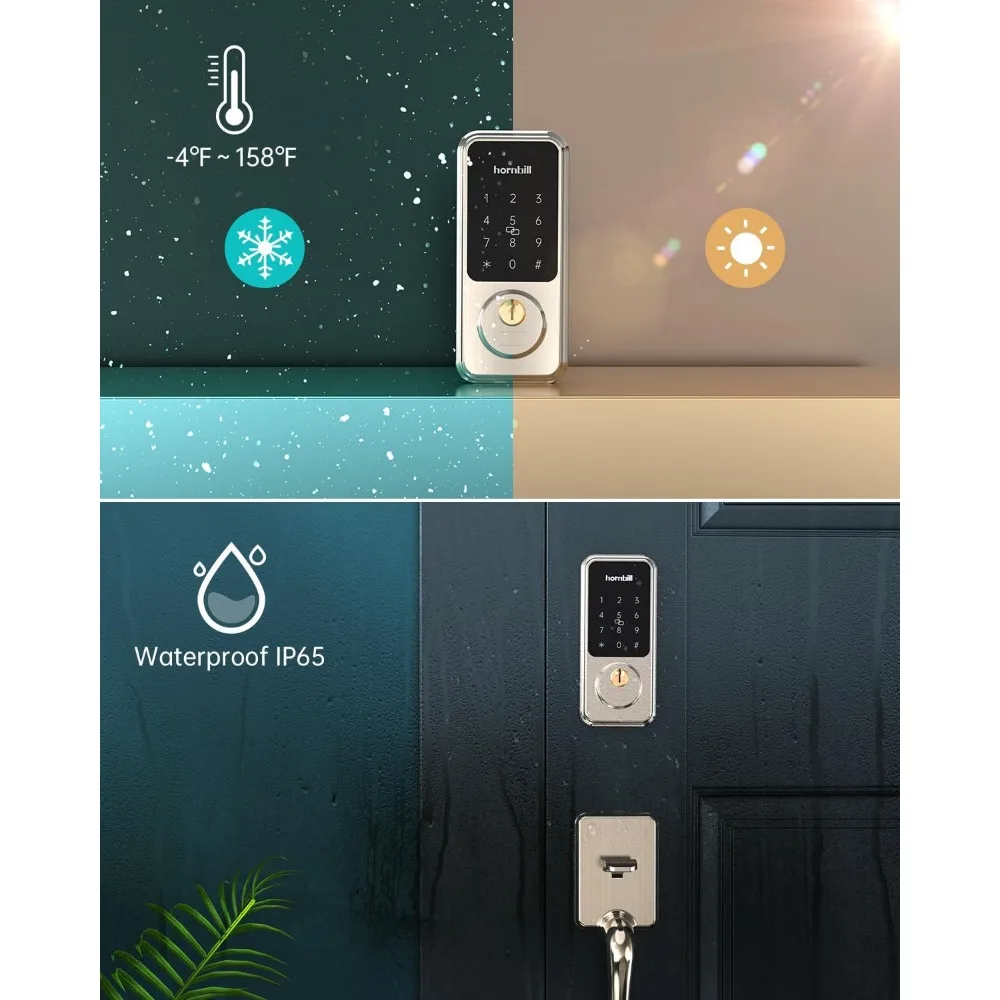 6 PCS Keyfobs Conjuntos de fechadura inteligente para porta frontal com alças