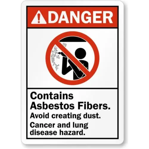 （2D Tin painting）Asbestos Fibers Ansi Danger Aluminum Weatherproof Sign p734-Aluminum