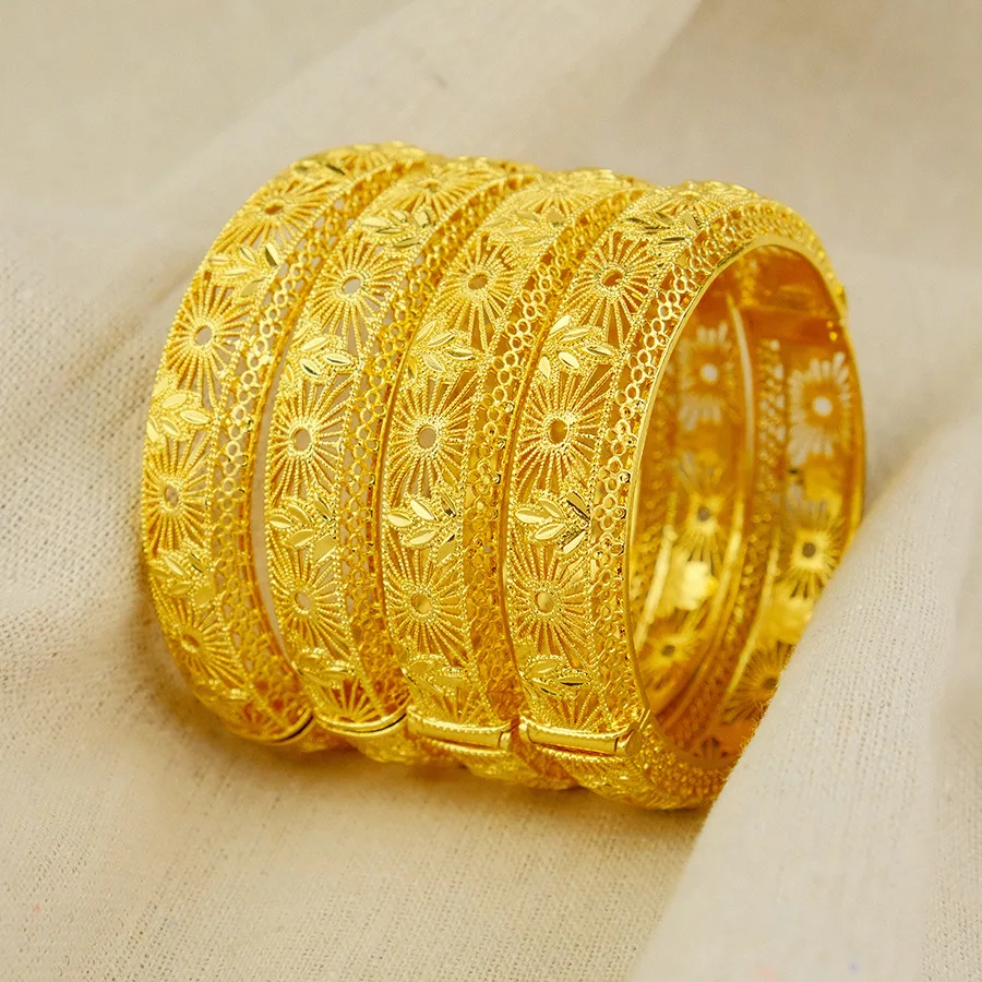 9999 gold hollowed-out bracelet, Indian Arabian bride wedding jewelry, bracelet wholesale