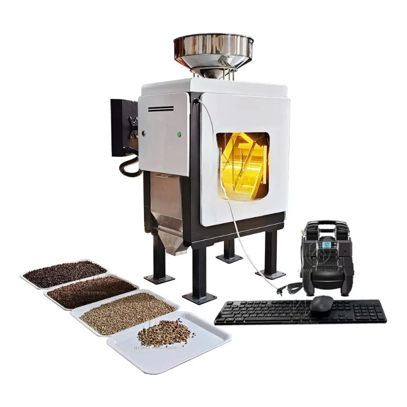 

Hot Sale HCS100 Mini Portable Removable 50-150 kg/h CCD Rapeseed Pepper Seed Coffee Bean Color Sorter Color Sorter