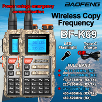 2PCS Baofeng BF-K69 Long Range Walkie Talkie Camo Multi Band Wireless Copy Frequency AM Type-C UV-5R UV-K6 K5(8) 2 Way Ham Radio