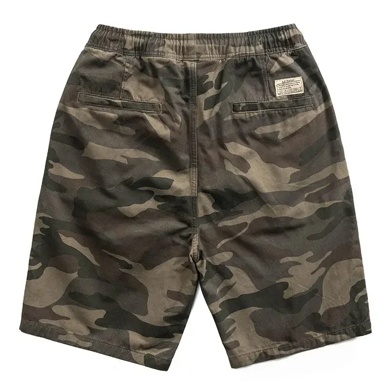 Men\'s Cargo Shorts Camo Combat Male Bermuda Short Pants With Draw String Summer Stylish Hot Front Pocket Jogger Elastic Waist