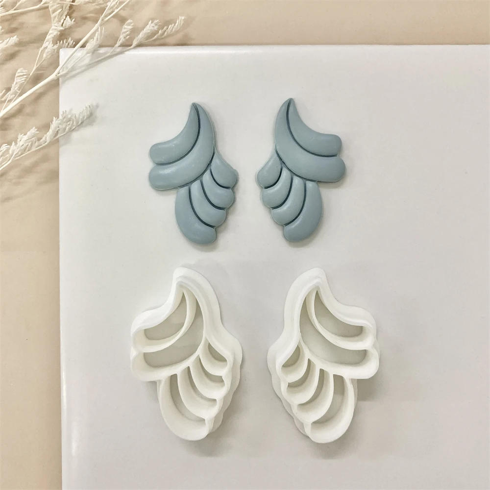 Blütenblatt feder förmige Polymer Clay Cutter unregelmäßige geometrische Ton formen DIY Ohrringe Schmuck Anhänger hand gefertigte Werkzeuge – Detail 4