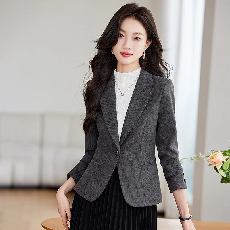 ZJYT Autumn New Fashion Blazer Mujer Outerwears Winter Coat Female Women\'s Jacket Veste Femme Plus Size Casaco Korean Style 2024