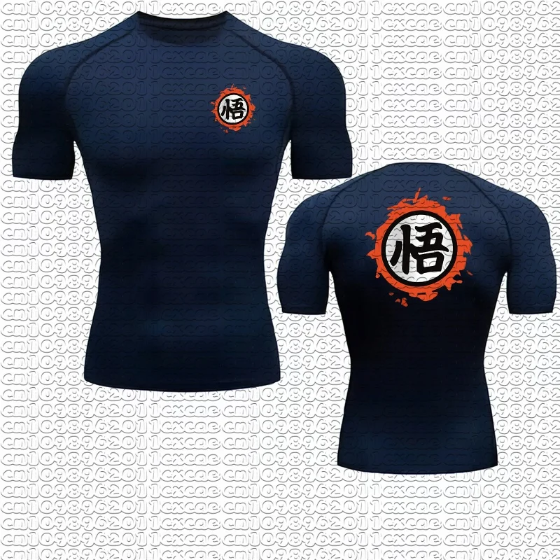 Sommer Neu Dragon Ball Goku Logo Retro Raglan Schnelltrocknend Fitness Kompression Kurzarm Unisex Anime Sport Workout T-Shirt Y2k