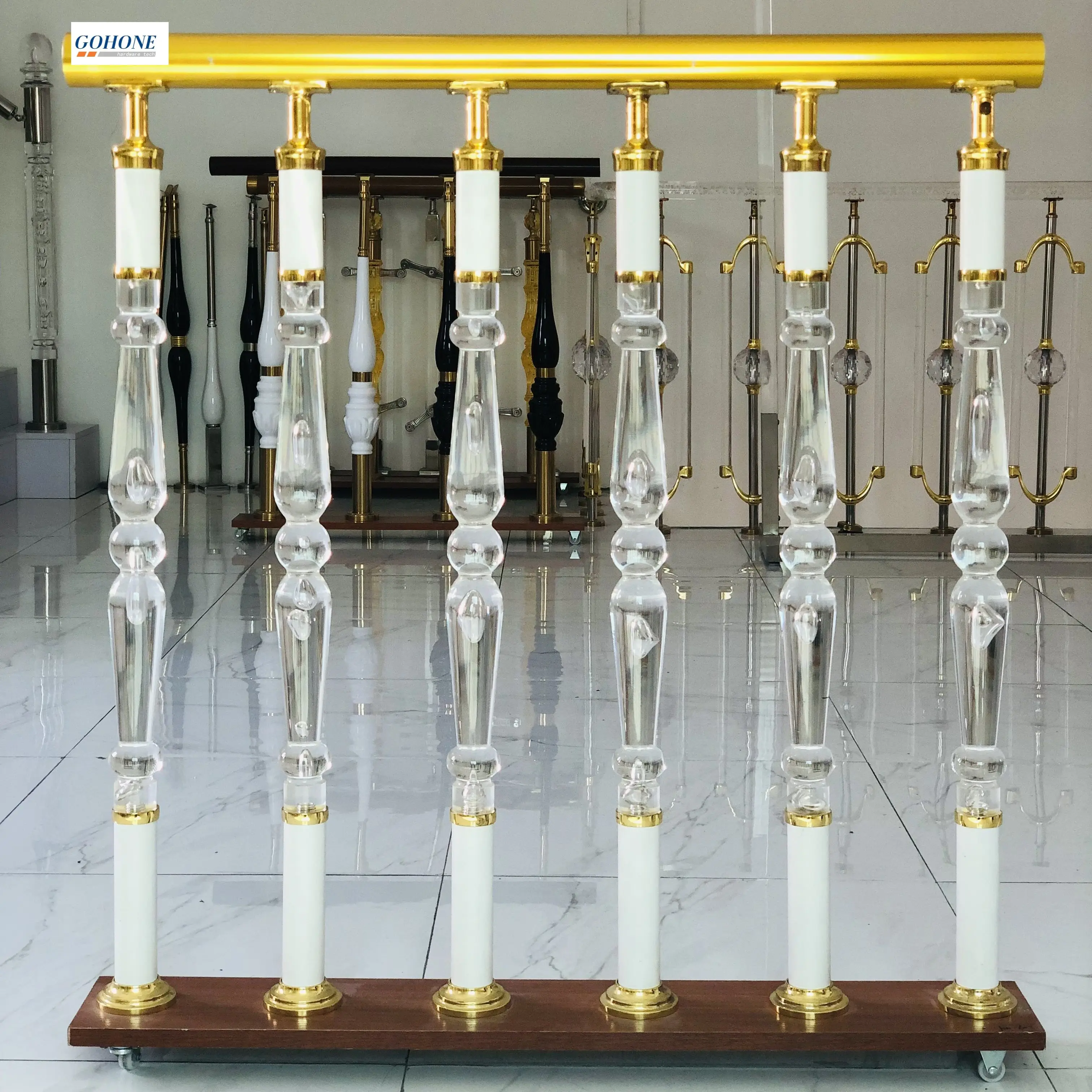 Customized Acrylic Balustrade Baluster Pole Armrest Fence Rod Handrail Railing Post Pole Baluster for Stair or Door