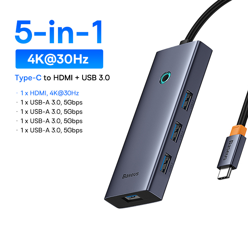  Baseus USB C HUB 7-in-1 Type-C to HDMI 4K 60Hz 30Hz MST Dual Display for macOS Win USB 3.2 Adapter PD 100W HUB 