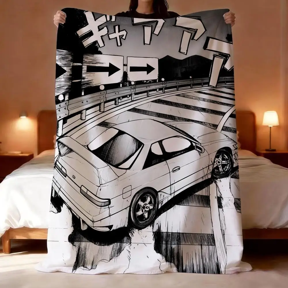 Anime Initial D Throw Short Plush Throw Blanket Soft Skin-Friendly Multi-Scene Home Office