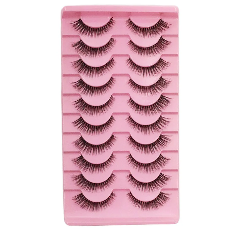 One-Piece False Eyelashes with Mixed Ethnic Characteristics, Thick and Curled, Three-Dimensional Cat-Eye Style, European and American Style