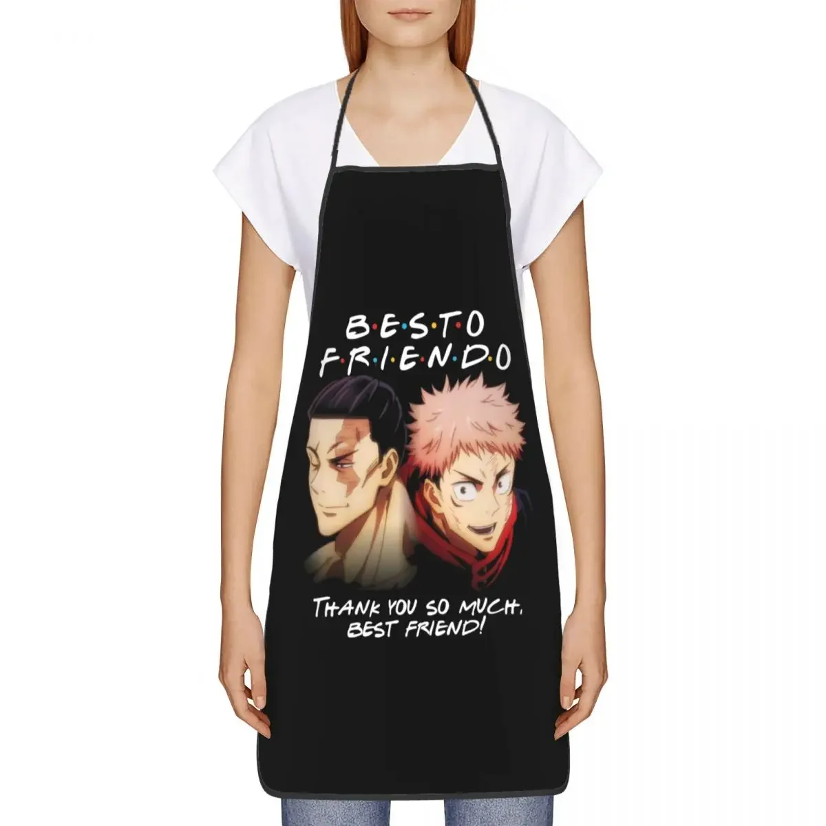 Unisex Yuji And Todo Besto Friendo Bib Apron Adult Women Men Chef Tablier Cuisine for Cooking Kitchen Jujutsu Kaisen Baking