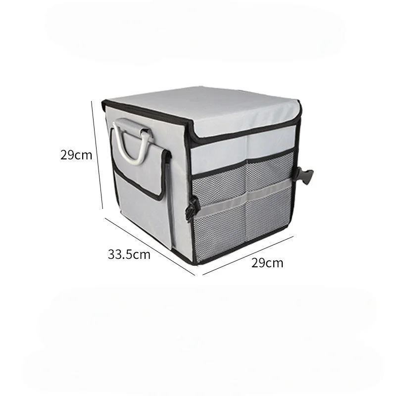 

！@600D Oxford Cloth Lightweight Foldable Portable Luggage Storage Box with Reflective Strips for Car Outdoor Use