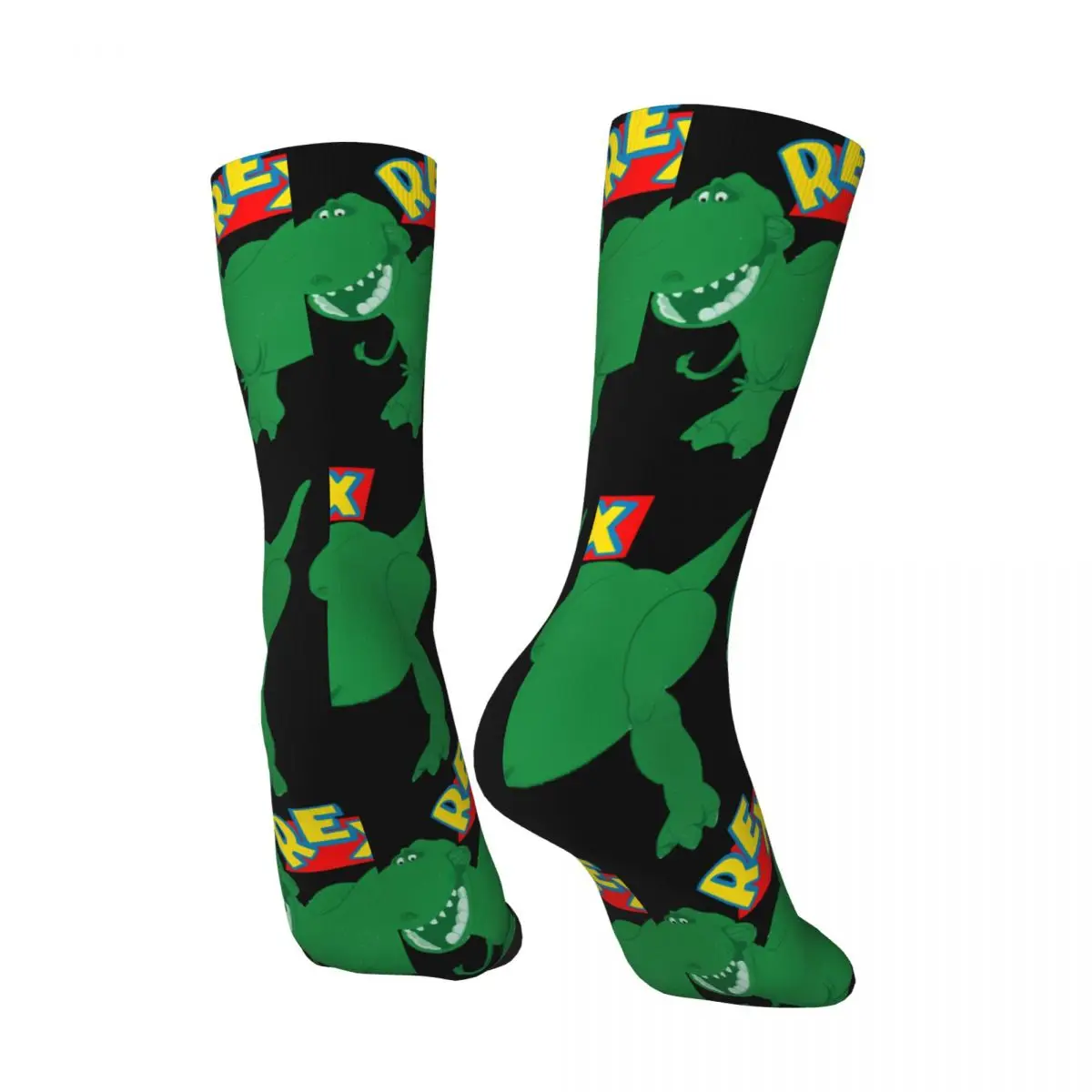 Hip Hop Retro Toy Dinosaur Sticker Crazy Men's compression Socks Unisex Toy Story Harajuku Pattern Printed Funny Novelty Crew