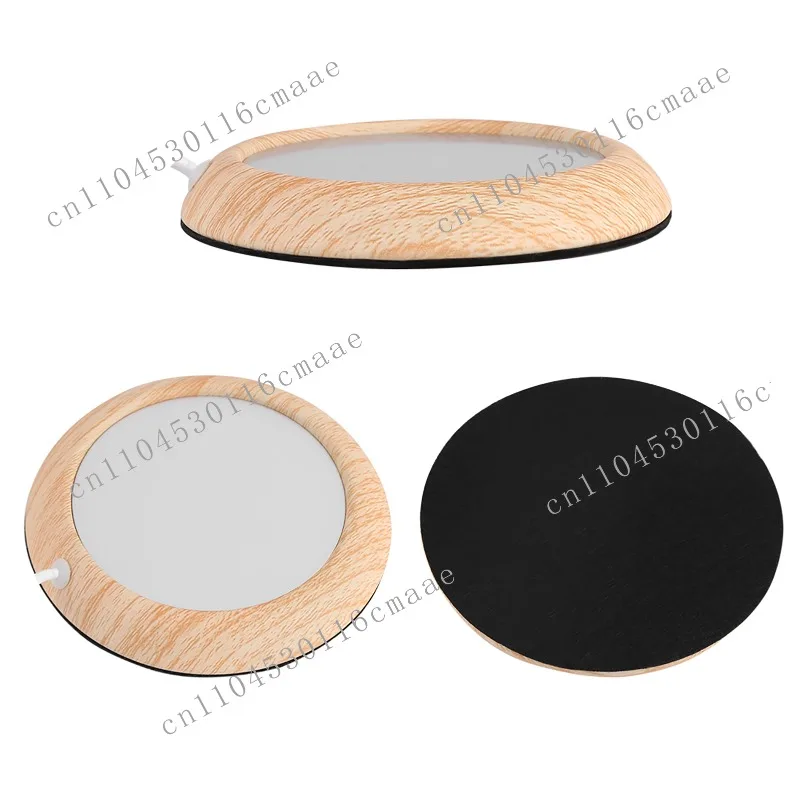 New 5V Wood Grain Cup Beverage Coaster for Office Tea and Coffee Maker, Holding Beverage Coaster