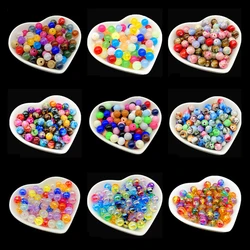 50pcs/lot 8mm Mixing Color Acrylic Loose Beads for Charms Bracelet Necklac Jewelry Making DIY