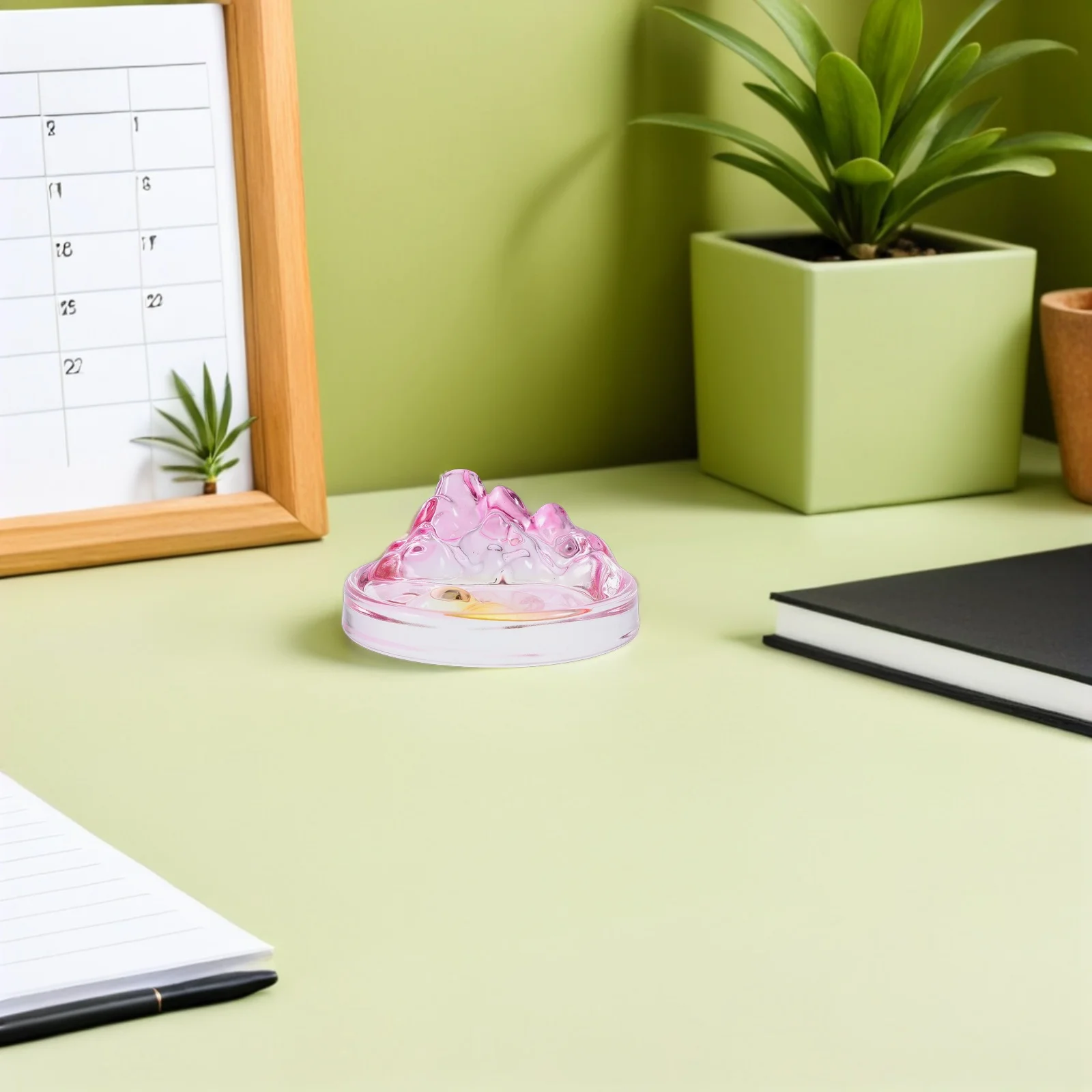 Glass Ink Dish Plate Chinese Calligraphy Painting 2-in-1 Ink Storage and Brush Rest Compact Small Size for Sumi Wash Watercolor